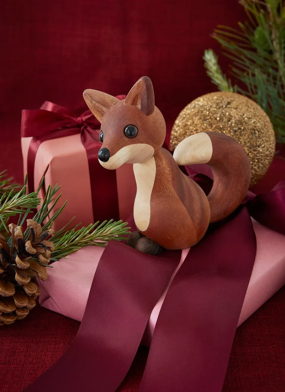 Spring Copenhagen Roxy fox decoration 10 cm, Mahogany Brown Best