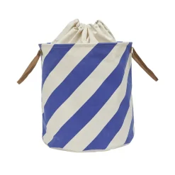 OYOY Sakki storage basket 54 cm, Optic blue BlueWhite