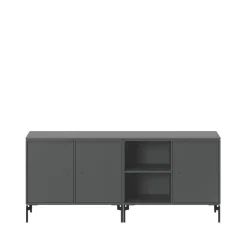 Montana Save side table, Anthracite 04, black lacquered leg Grey Discount