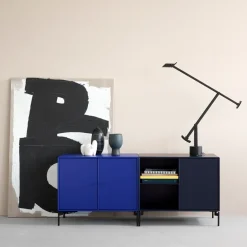 Montana Save side table, Nordic 09, black lacquered leg Grey Discount