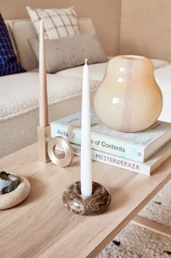 OYOY Savi marble candle sticks small 4 cm, Choko Brown Hot