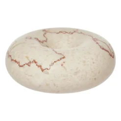 OYOY Savi marble candle sticks small 4 cm, off White