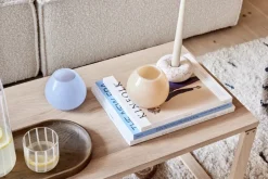 OYOY Savi marble candle sticks small 4 cm, off White