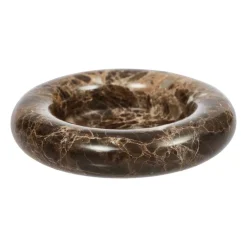 OYOY Savi marble candleholder Ø13,8 cm, Choko Brown Discount