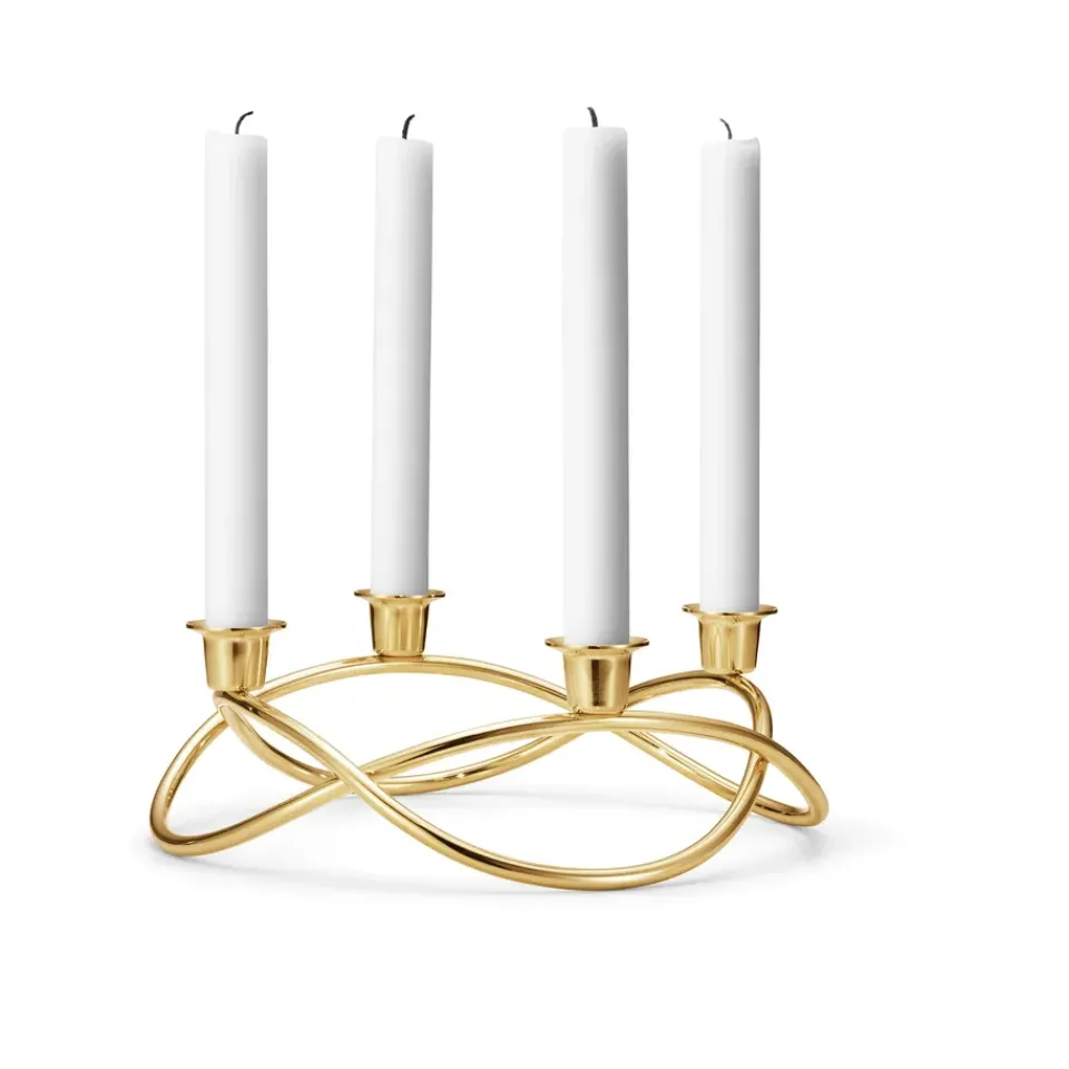 Georg Jensen Season candleholder Ø26 cm, gold plated Gold-coloured Online