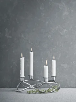 Georg Jensen Season candleholder Ø26 cm, shiny GreySilver-coloured Sale