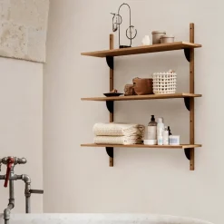 Ferm Living Sector shelf triple wide, Oak-black Brown Sale