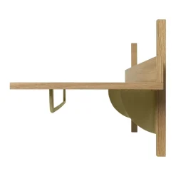 Ferm Living Sector shelf with hanging rail 37x87 cm, Oak-brass Brown Sale