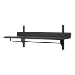 Ferm Living Sector shelf with hanging rail 37x87 cm, ash- brass Black Discount