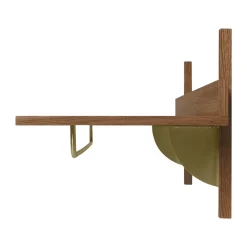 Ferm Living Sector shelf with hanging rail 37x87 cm, Smoked Oak, brass Brown Online