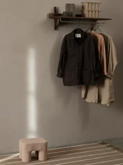 Ferm Living Sector shelf with hanging rail 37x87 cm, Smoked Oak, brass Brown Online