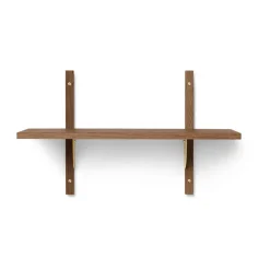 Ferm Living Sector shelfS/S, Smoked Oak, brass Brown Clearance