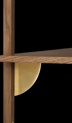 Ferm Living Sector shelfS/S, Smoked Oak, brass Brown Clearance