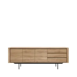 Ethnicraft Shadow sideboard, Oak-wax oil 3 doors 3 drawers Beige Outlet