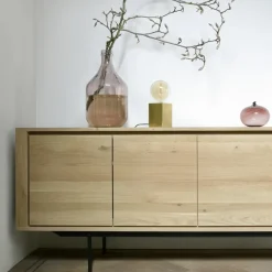 Ethnicraft Shadow sideboard, Oak-wax oil 3 doors 3 drawers Beige Outlet