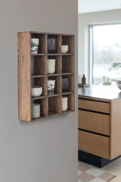 Mette Ditmer Showcase wall shelf 40x53 cm, Dark oiled oak Brown