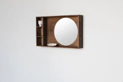Mette Ditmer Show-me mirror with shelf small, Dark oiled Brown Outlet