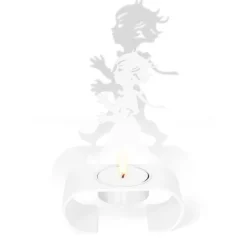 Solstickan Design Silhuett candle holder 9.3x13.3 cm, White Hot