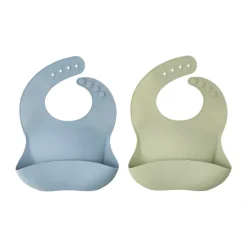 Scandi Living Silly bib silicone 2-pack, Green-Blue BrownBlue New