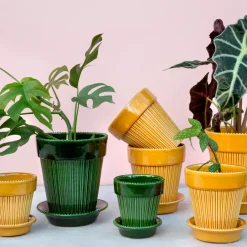 Bergs Potter Simona flower pot glazed Ø16 cm, Yellow Sale