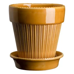 Bergs Potter Simona flower pot glazed Ø12 cm, Yellow Online