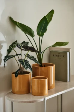 Scandi Living Sleek pot Ø12 cm, Mustard Yellow Outlet
