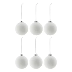 Scandi Living Snowing baubles 6-pack, White Best