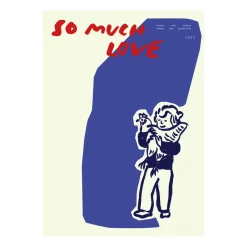 Paper Collective So Much Love Chicken poster, 30x40 cm BlueBeigeRed Best