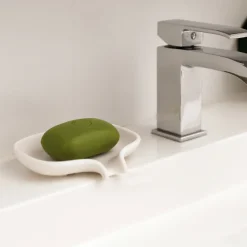 Bosign Soap dish with drainage spout silicone, White Outlet