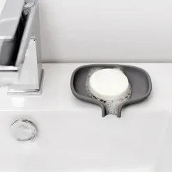 Bosign Soap Saver Flow soap dish with drainage spout small, Graphite Grey Clearance