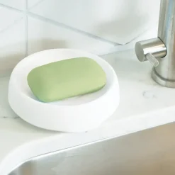 Bosign Soap tray with concealed drain spout in silicone - medium, White Discount