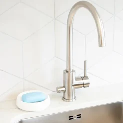 Bosign Soap tray with concealed drain spout in silicone - medium, White Discount