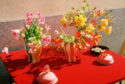 HAY Sobremesa stripe vase S 22 cm, Red Clearance