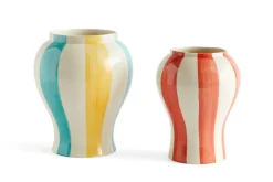 HAY Sobremesa stripe vase S 22 cm, Red Clearance