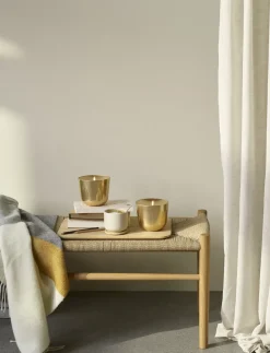 Stelton Solis oil lamp Ø11.5 cm, Brass Gold-coloured