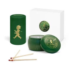 Solstickan Design Solstickan gift box scented candles + matchstick tube, -scented candle pine forest Green