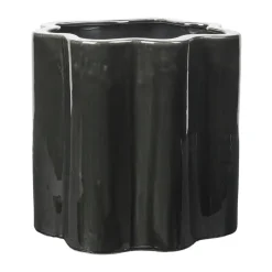 Broste Copenhagen Sonja flower pot H:36 cm, Dark green Black Sale