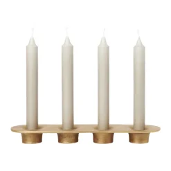 Ferm Living Soothe 4 candlestick 8x29 cm, Brass Finish Gold-coloured New