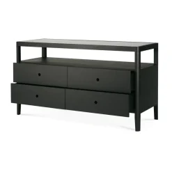 Ethnicraft Spindle dresser, lacquered oak, 4 drawers Black New