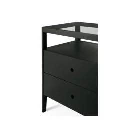 Ethnicraft Spindle dresser, lacquered oak, 4 drawers Black New
