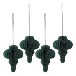 Scandi Living Spira baubles 4-pack, Forest Green Hot