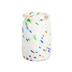 HAY Splash Roll Neck vase M 22 cm, white dot Multi Clearance