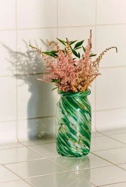 HAY Splash Roll Neck vase S 20.5 cm, swirl Green Hot