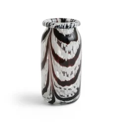HAY Splash Roll Neck vase XS 19 cm, Coffee and white Multi