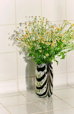 HAY Splash Roll Neck vase XS 19 cm, Coffee and white Multi