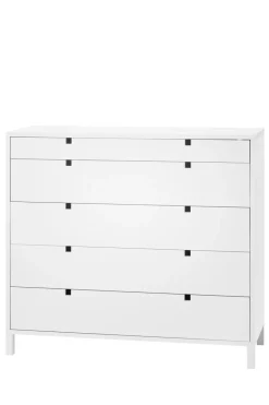 1898 Square dresser 5 drawers, White