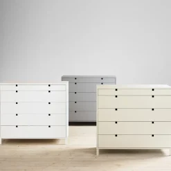 1898 Square dresser 5 drawers, White