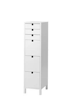 1898 Square dresser narrow 6 drawers, White Outlet