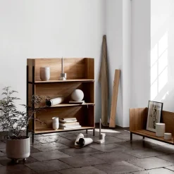 Kristina Dam Studio Stack shelf, Oak, add on, dark oiled walnut fitting Beige