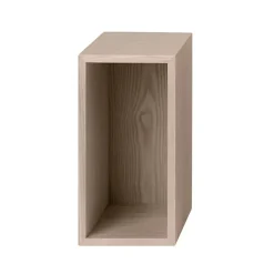 Muuto Stacked 2.0 shelving with back plate, small, oak Brown Clearance